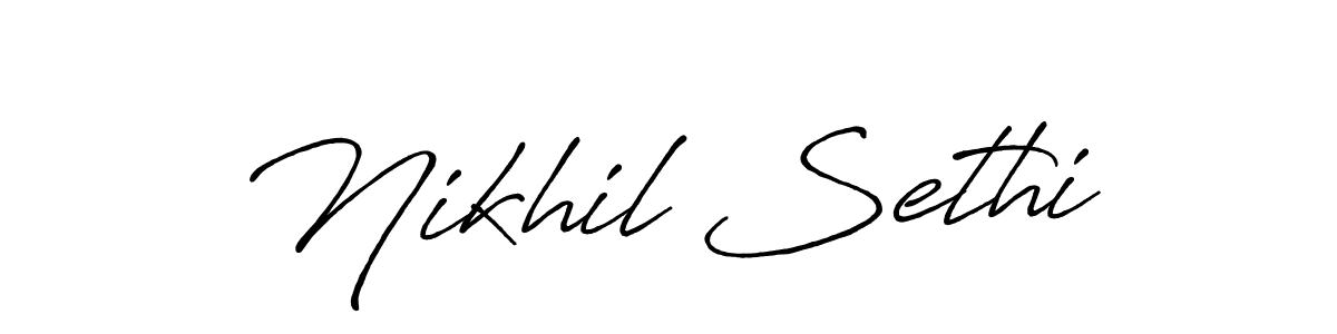 Also we have Nikhil Sethi name is the best signature style. Create professional handwritten signature collection using Antro_Vectra_Bolder autograph style. Nikhil Sethi signature style 7 images and pictures png