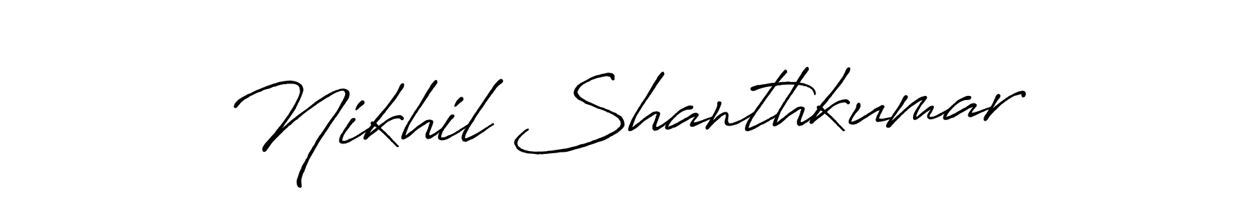 Antro_Vectra_Bolder is a professional signature style that is perfect for those who want to add a touch of class to their signature. It is also a great choice for those who want to make their signature more unique. Get Nikhil Shanthkumar name to fancy signature for free. Nikhil Shanthkumar signature style 7 images and pictures png