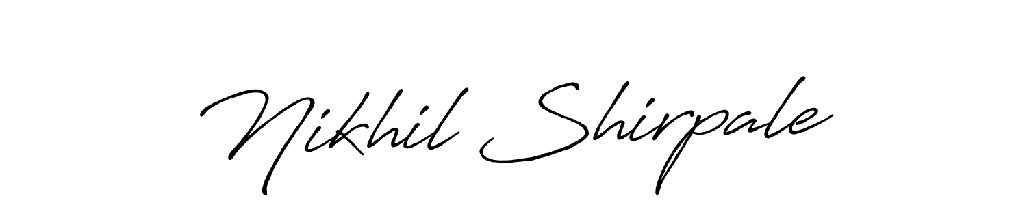 Create a beautiful signature design for name Nikhil Shirpale. With this signature (Antro_Vectra_Bolder) fonts, you can make a handwritten signature for free. Nikhil Shirpale signature style 7 images and pictures png