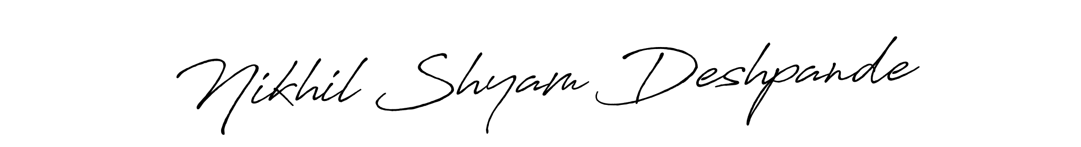 Nikhil Shyam Deshpande stylish signature style. Best Handwritten Sign (Antro_Vectra_Bolder) for my name. Handwritten Signature Collection Ideas for my name Nikhil Shyam Deshpande. Nikhil Shyam Deshpande signature style 7 images and pictures png