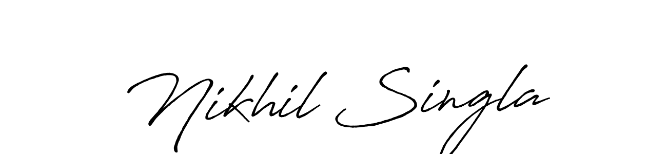 Design your own signature with our free online signature maker. With this signature software, you can create a handwritten (Antro_Vectra_Bolder) signature for name Nikhil Singla. Nikhil Singla signature style 7 images and pictures png
