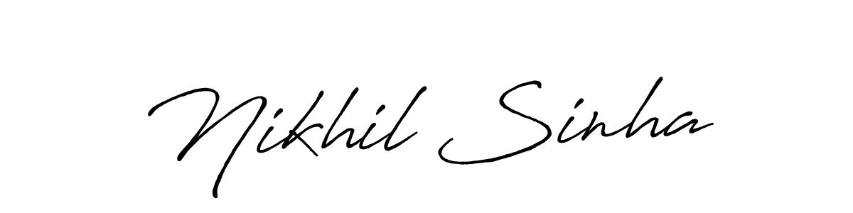 Nikhil Sinha stylish signature style. Best Handwritten Sign (Antro_Vectra_Bolder) for my name. Handwritten Signature Collection Ideas for my name Nikhil Sinha. Nikhil Sinha signature style 7 images and pictures png