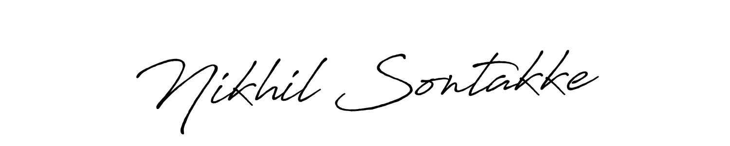 You should practise on your own different ways (Antro_Vectra_Bolder) to write your name (Nikhil Sontakke) in signature. don't let someone else do it for you. Nikhil Sontakke signature style 7 images and pictures png