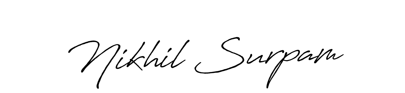 Also we have Nikhil Surpam name is the best signature style. Create professional handwritten signature collection using Antro_Vectra_Bolder autograph style. Nikhil Surpam signature style 7 images and pictures png