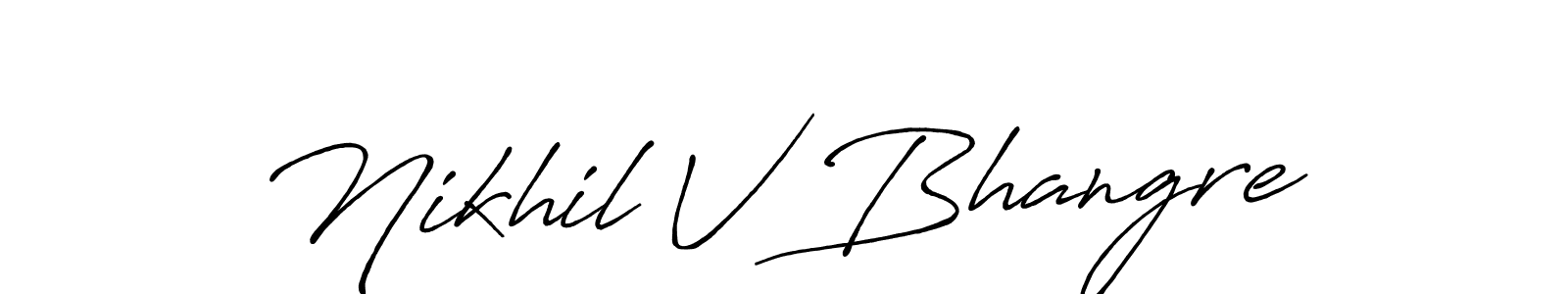 Also You can easily find your signature by using the search form. We will create Nikhil V Bhangre name handwritten signature images for you free of cost using Antro_Vectra_Bolder sign style. Nikhil V Bhangre signature style 7 images and pictures png