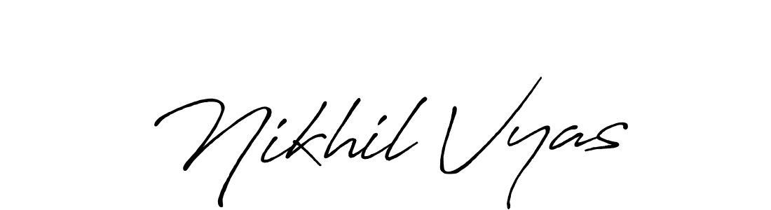 The best way (Antro_Vectra_Bolder) to make a short signature is to pick only two or three words in your name. The name Nikhil Vyas include a total of six letters. For converting this name. Nikhil Vyas signature style 7 images and pictures png