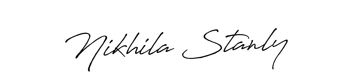 How to make Nikhila Stanly signature? Antro_Vectra_Bolder is a professional autograph style. Create handwritten signature for Nikhila Stanly name. Nikhila Stanly signature style 7 images and pictures png