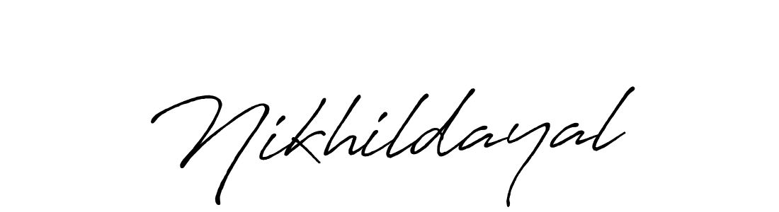 How to make Nikhildayal name signature. Use Antro_Vectra_Bolder style for creating short signs online. This is the latest handwritten sign. Nikhildayal signature style 7 images and pictures png