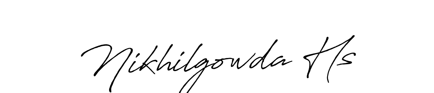 How to make Nikhilgowda Hs name signature. Use Antro_Vectra_Bolder style for creating short signs online. This is the latest handwritten sign. Nikhilgowda Hs signature style 7 images and pictures png