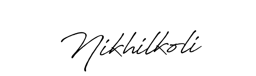 Once you've used our free online signature maker to create your best signature Antro_Vectra_Bolder style, it's time to enjoy all of the benefits that Nikhilkoli name signing documents. Nikhilkoli signature style 7 images and pictures png