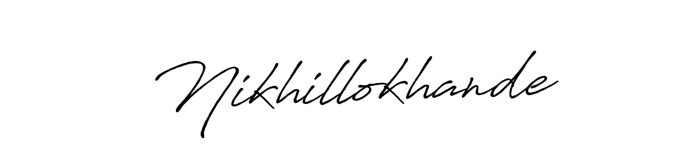 How to make Nikhillokhande signature? Antro_Vectra_Bolder is a professional autograph style. Create handwritten signature for Nikhillokhande name. Nikhillokhande signature style 7 images and pictures png