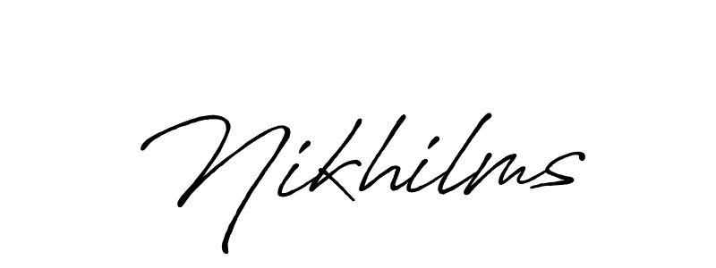 The best way (Antro_Vectra_Bolder) to make a short signature is to pick only two or three words in your name. The name Nikhilms include a total of six letters. For converting this name. Nikhilms signature style 7 images and pictures png