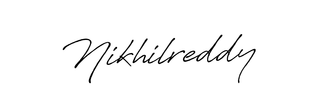 Make a beautiful signature design for name Nikhilreddy. With this signature (Antro_Vectra_Bolder) style, you can create a handwritten signature for free. Nikhilreddy signature style 7 images and pictures png