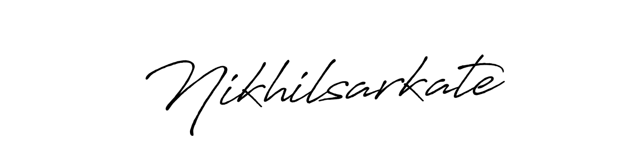 Use a signature maker to create a handwritten signature online. With this signature software, you can design (Antro_Vectra_Bolder) your own signature for name Nikhilsarkate. Nikhilsarkate signature style 7 images and pictures png