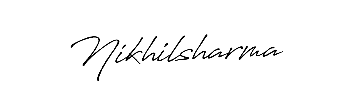 You can use this online signature creator to create a handwritten signature for the name Nikhilsharma. This is the best online autograph maker. Nikhilsharma signature style 7 images and pictures png