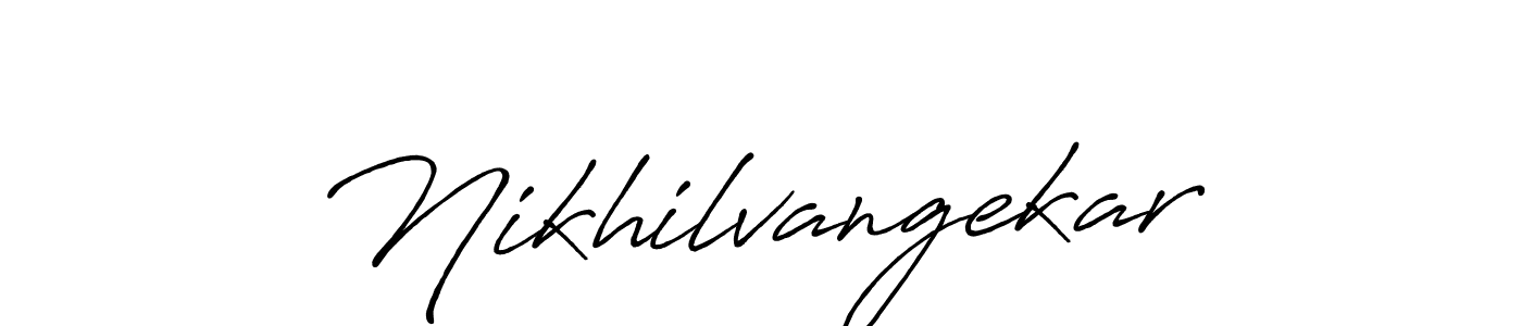 Make a beautiful signature design for name Nikhilvangekar. With this signature (Antro_Vectra_Bolder) style, you can create a handwritten signature for free. Nikhilvangekar signature style 7 images and pictures png