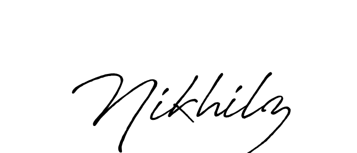 Make a beautiful signature design for name Nikhilz. With this signature (Antro_Vectra_Bolder) style, you can create a handwritten signature for free. Nikhilz signature style 7 images and pictures png