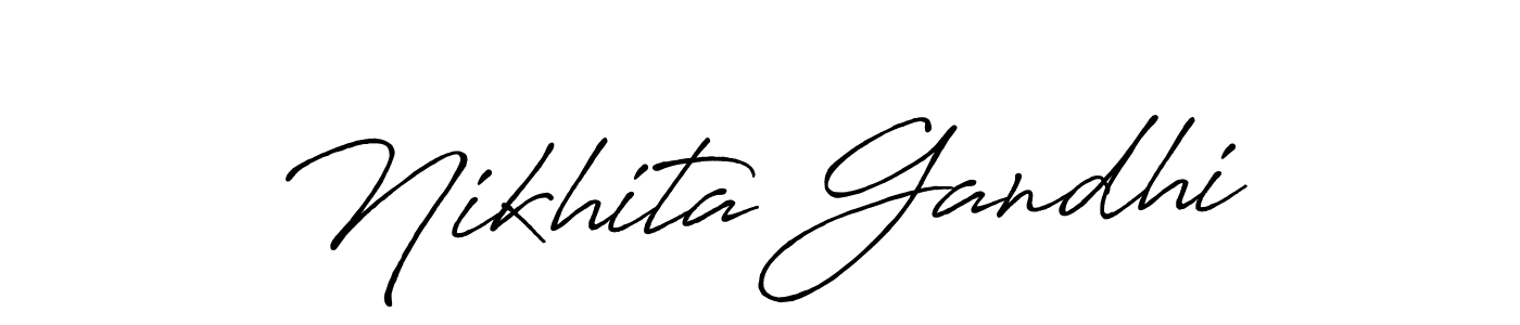The best way (Antro_Vectra_Bolder) to make a short signature is to pick only two or three words in your name. The name Nikhita Gandhi include a total of six letters. For converting this name. Nikhita Gandhi signature style 7 images and pictures png