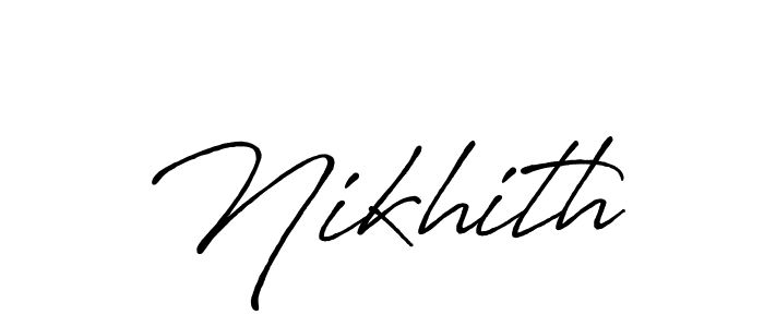 Similarly Antro_Vectra_Bolder is the best handwritten signature design. Signature creator online .You can use it as an online autograph creator for name Nikhith. Nikhith signature style 7 images and pictures png