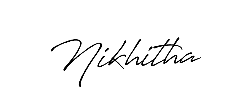 It looks lik you need a new signature style for name Nikhitha. Design unique handwritten (Antro_Vectra_Bolder) signature with our free signature maker in just a few clicks. Nikhitha signature style 7 images and pictures png
