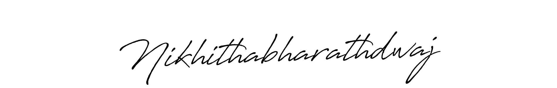 How to Draw Nikhithabharathdwaj signature style? Antro_Vectra_Bolder is a latest design signature styles for name Nikhithabharathdwaj. Nikhithabharathdwaj signature style 7 images and pictures png