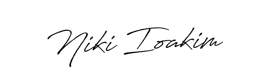 How to make Niki Ioakim name signature. Use Antro_Vectra_Bolder style for creating short signs online. This is the latest handwritten sign. Niki Ioakim signature style 7 images and pictures png