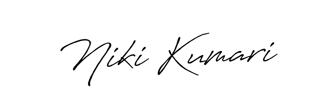 How to make Niki Kumari name signature. Use Antro_Vectra_Bolder style for creating short signs online. This is the latest handwritten sign. Niki Kumari signature style 7 images and pictures png