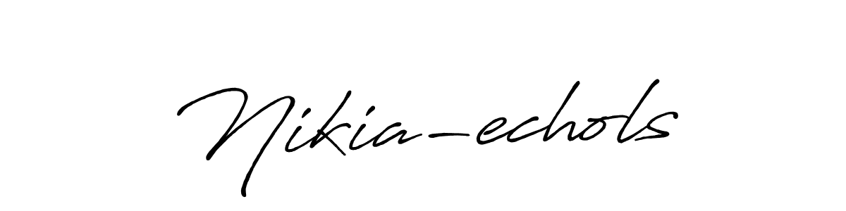 Antro_Vectra_Bolder is a professional signature style that is perfect for those who want to add a touch of class to their signature. It is also a great choice for those who want to make their signature more unique. Get Nikia-echols name to fancy signature for free. Nikia-echols signature style 7 images and pictures png