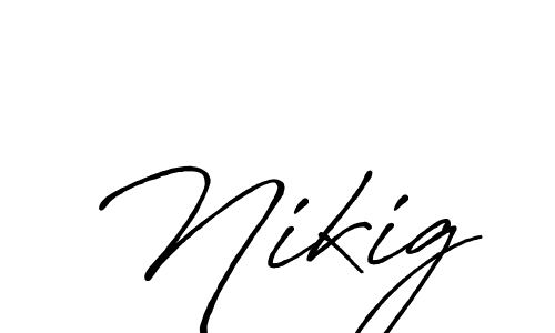 The best way (Antro_Vectra_Bolder) to make a short signature is to pick only two or three words in your name. The name Nikig include a total of six letters. For converting this name. Nikig signature style 7 images and pictures png