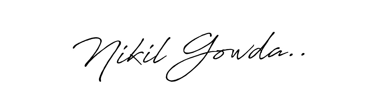 The best way (Antro_Vectra_Bolder) to make a short signature is to pick only two or three words in your name. The name Nikil Gowda.. include a total of six letters. For converting this name. Nikil Gowda.. signature style 7 images and pictures png