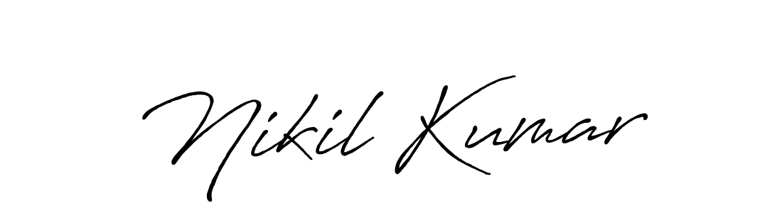 Create a beautiful signature design for name Nikil Kumar. With this signature (Antro_Vectra_Bolder) fonts, you can make a handwritten signature for free. Nikil Kumar signature style 7 images and pictures png