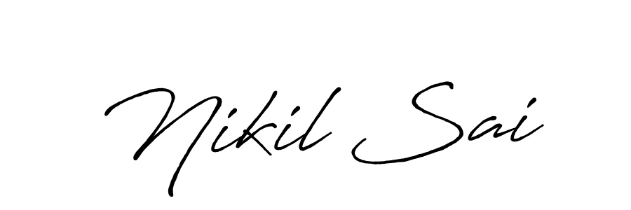 This is the best signature style for the Nikil Sai name. Also you like these signature font (Antro_Vectra_Bolder). Mix name signature. Nikil Sai signature style 7 images and pictures png