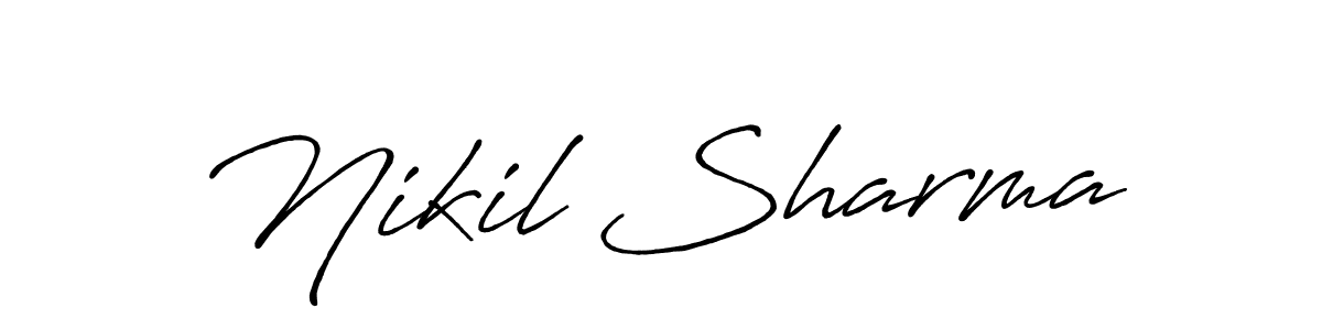 Nikil Sharma stylish signature style. Best Handwritten Sign (Antro_Vectra_Bolder) for my name. Handwritten Signature Collection Ideas for my name Nikil Sharma. Nikil Sharma signature style 7 images and pictures png