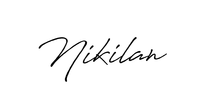 How to make Nikilan name signature. Use Antro_Vectra_Bolder style for creating short signs online. This is the latest handwritten sign. Nikilan signature style 7 images and pictures png
