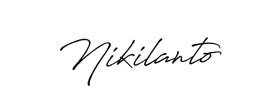 Create a beautiful signature design for name Nikilanto. With this signature (Antro_Vectra_Bolder) fonts, you can make a handwritten signature for free. Nikilanto signature style 7 images and pictures png