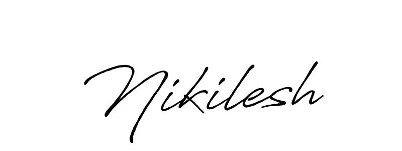 Also we have Nikilesh name is the best signature style. Create professional handwritten signature collection using Antro_Vectra_Bolder autograph style. Nikilesh signature style 7 images and pictures png