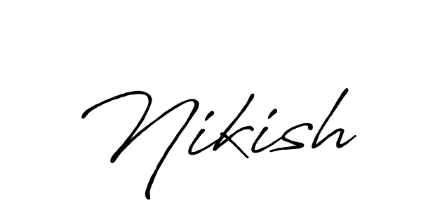 Make a beautiful signature design for name Nikish. With this signature (Antro_Vectra_Bolder) style, you can create a handwritten signature for free. Nikish signature style 7 images and pictures png