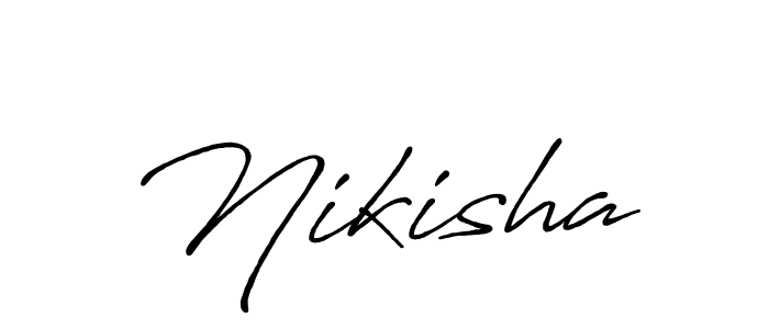 You should practise on your own different ways (Antro_Vectra_Bolder) to write your name (Nikisha) in signature. don't let someone else do it for you. Nikisha signature style 7 images and pictures png
