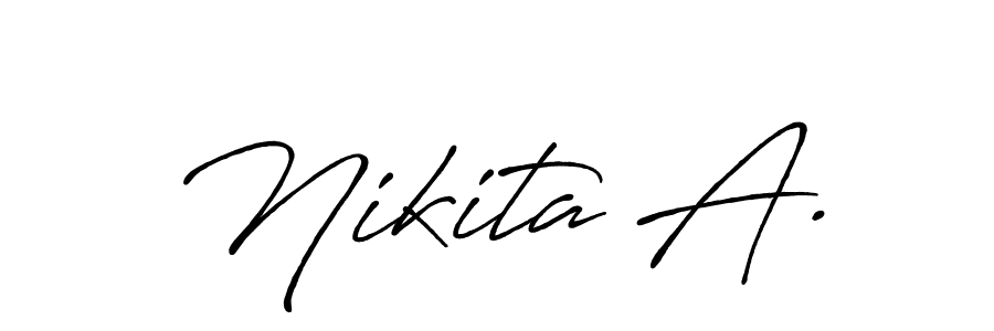 Similarly Antro_Vectra_Bolder is the best handwritten signature design. Signature creator online .You can use it as an online autograph creator for name Nikita A.. Nikita A. signature style 7 images and pictures png