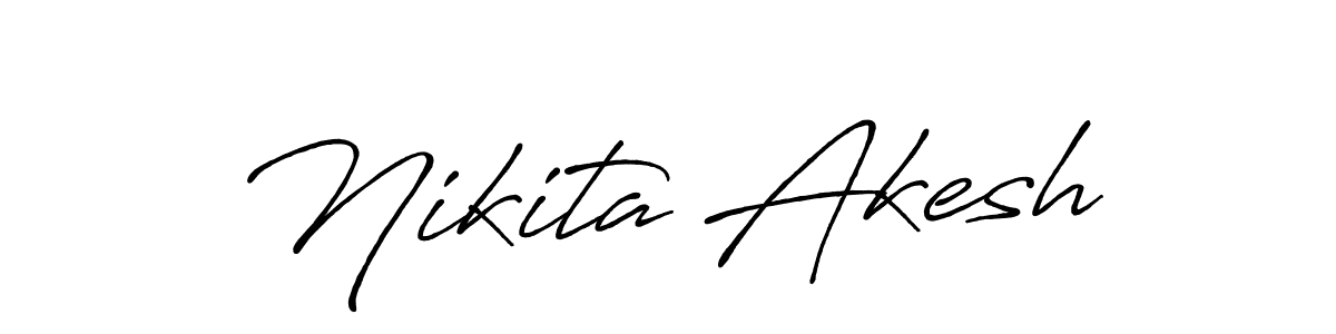 The best way (Antro_Vectra_Bolder) to make a short signature is to pick only two or three words in your name. The name Nikita Akesh include a total of six letters. For converting this name. Nikita Akesh signature style 7 images and pictures png