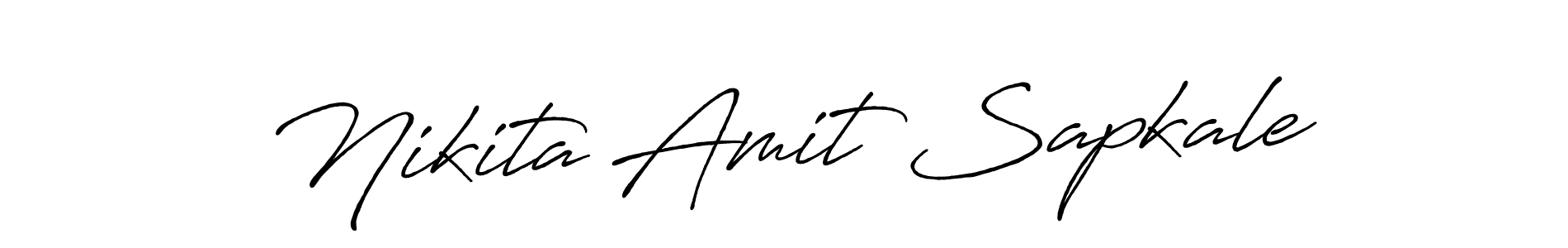 Nikita Amit Sapkale stylish signature style. Best Handwritten Sign (Antro_Vectra_Bolder) for my name. Handwritten Signature Collection Ideas for my name Nikita Amit Sapkale. Nikita Amit Sapkale signature style 7 images and pictures png