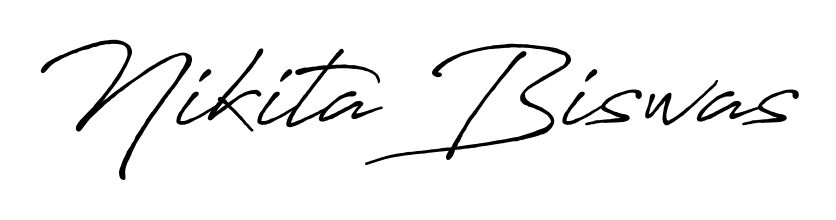Give your name Nikita Biswas an exquisite flair with the Antro_Vectra_Bolder script font. Ideal for contracts, resumes, and formal letterheads. Nikita Biswas signature style 7 images and pictures png
