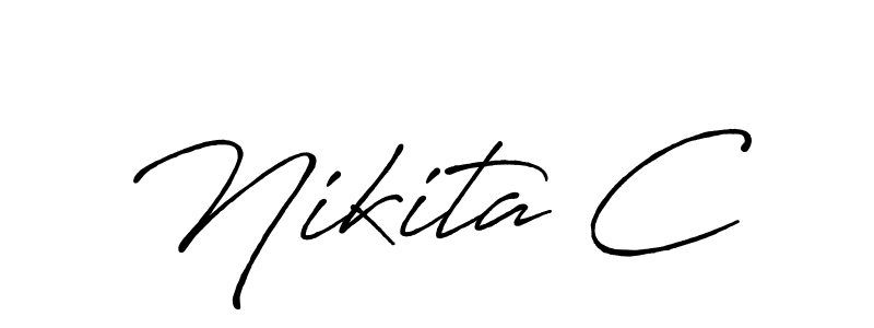 How to make Nikita C signature? Antro_Vectra_Bolder is a professional autograph style. Create handwritten signature for Nikita C name. Nikita C signature style 7 images and pictures png