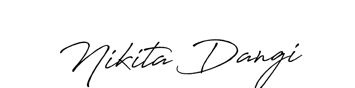 How to make Nikita Dangi name signature. Use Antro_Vectra_Bolder style for creating short signs online. This is the latest handwritten sign. Nikita Dangi signature style 7 images and pictures png