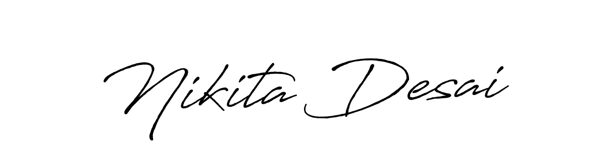 Nikita Desai stylish signature style. Best Handwritten Sign (Antro_Vectra_Bolder) for my name. Handwritten Signature Collection Ideas for my name Nikita Desai. Nikita Desai signature style 7 images and pictures png