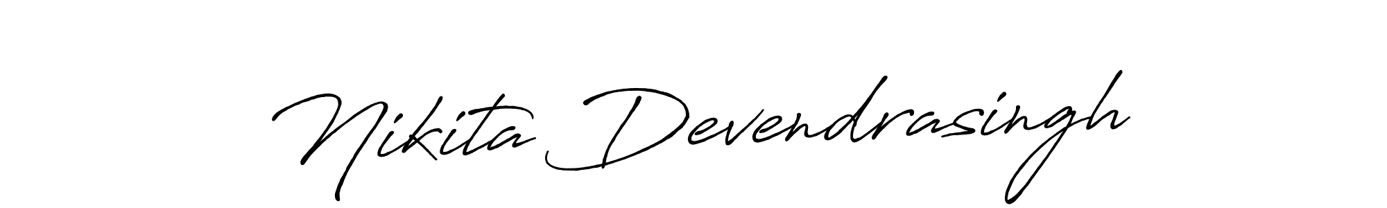This is the best signature style for the Nikita Devendrasingh name. Also you like these signature font (Antro_Vectra_Bolder). Mix name signature. Nikita Devendrasingh signature style 7 images and pictures png