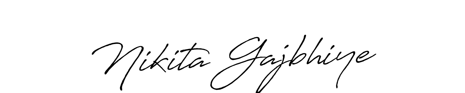 How to make Nikita Gajbhiye name signature. Use Antro_Vectra_Bolder style for creating short signs online. This is the latest handwritten sign. Nikita Gajbhiye signature style 7 images and pictures png