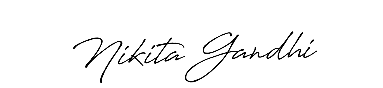 You should practise on your own different ways (Antro_Vectra_Bolder) to write your name (Nikita Gandhi) in signature. don't let someone else do it for you. Nikita Gandhi signature style 7 images and pictures png
