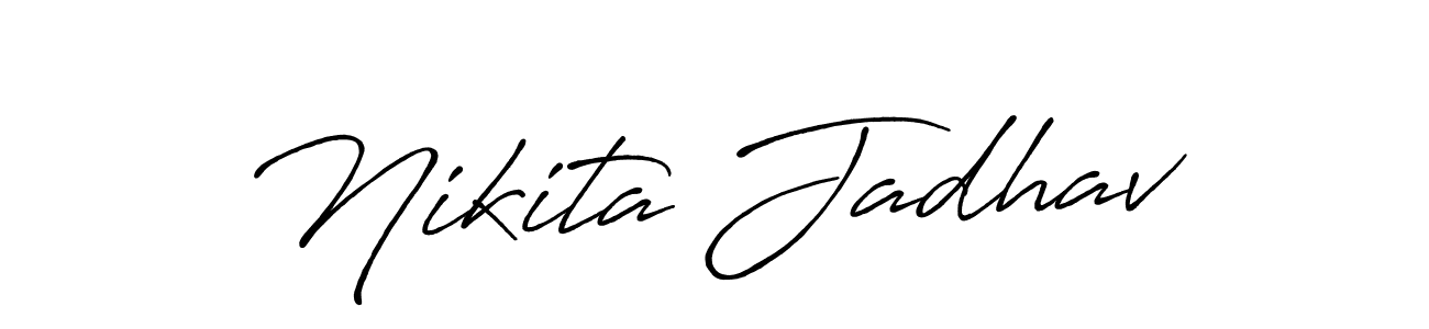 You should practise on your own different ways (Antro_Vectra_Bolder) to write your name (Nikita Jadhav) in signature. don't let someone else do it for you. Nikita Jadhav signature style 7 images and pictures png