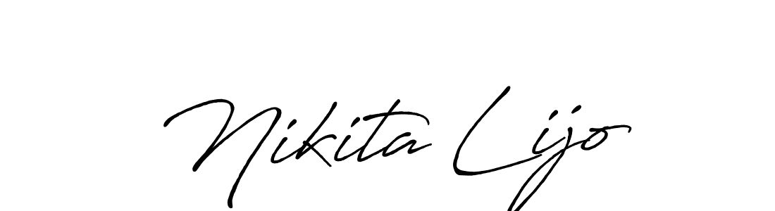Make a beautiful signature design for name Nikita Lijo. With this signature (Antro_Vectra_Bolder) style, you can create a handwritten signature for free. Nikita Lijo signature style 7 images and pictures png